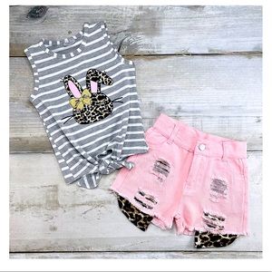 Okie and Lou Leopard bunny outfit